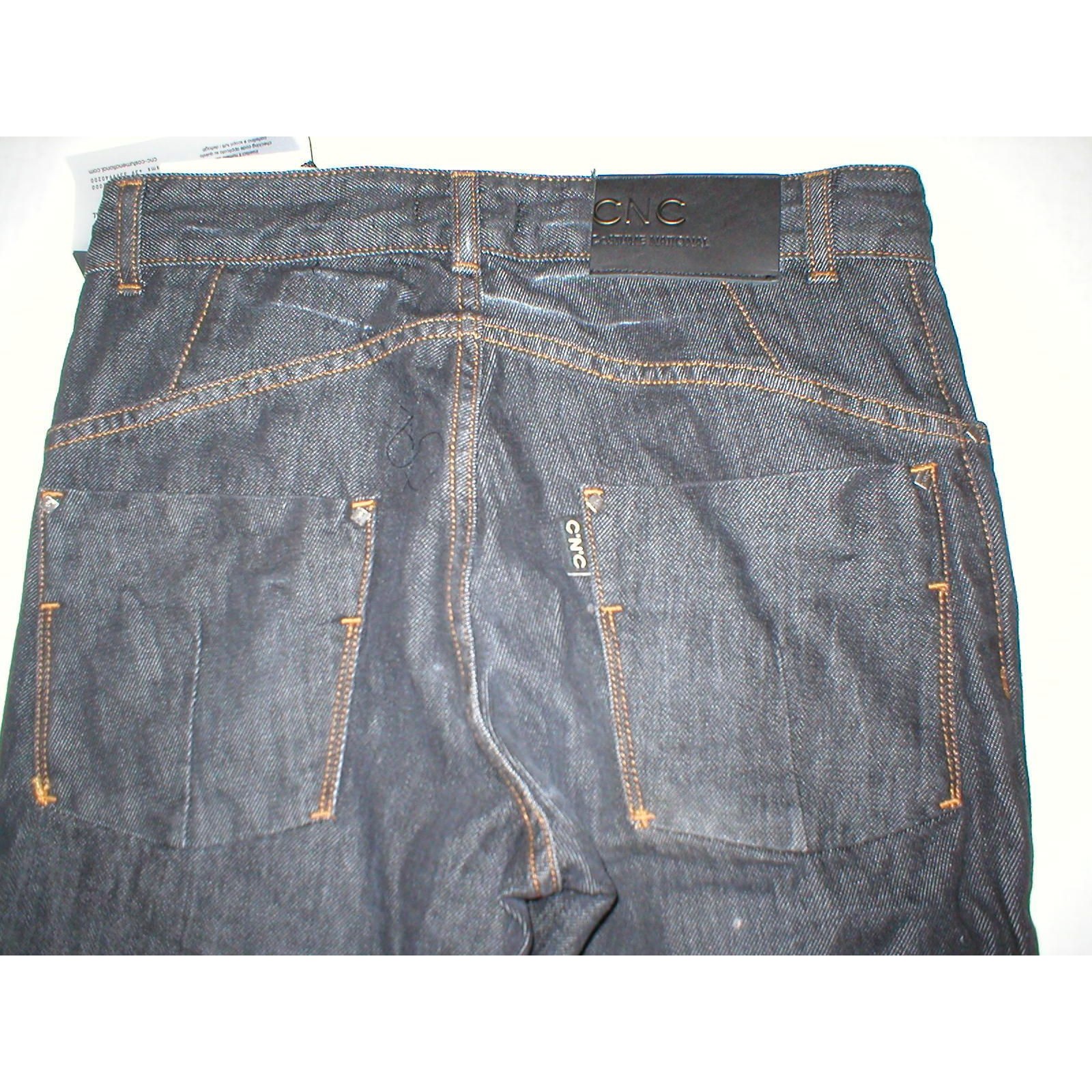 New Mens Designer Cnc Costume National Slim Jeans Dark 29 X 33 Nwt Raw Denim
